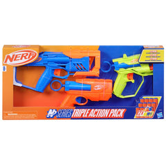 Nerf N Series Triple Action Pack, 3 Blasters, 12 N1 Darts Compatible Only with N Series Blasters, Outdoor Games for Kids, Ages 8+