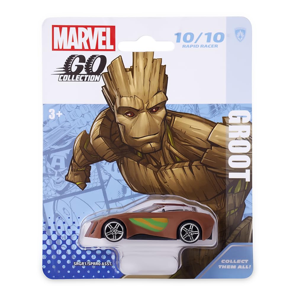 Marvel Go 1:64 Diecast Groot Rapid Racer Toy Car for Collection for Ages 3 years and up