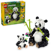 LEGO Creator 3in1 Wild Animals Panda Family Toy Building Kit For Ages 8+