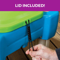 Step2 Cascading Cove Sand & Water Table with Umbrella | Kids Sand & Water Play Table with Umbrella | 6-pc Accessory Set Included, Blue