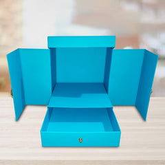 PartyCorp Card Board Surprise Cake Box with One Drawer Gift Box for DIY Customized Photo and Party Decoration