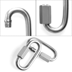 REZNOR Oval Shape Stainless Steel Screw Link Snap Hook Carabiner Swing Hook, Pack of 8