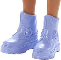 Barbie Fashionistas Doll with Brunette Curly Hair And Graffiti Dress #201 for Kids Ages 3+ (HPF77)