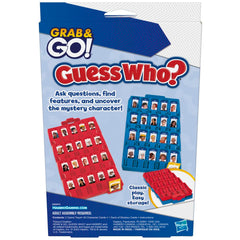 Hasbro Gaming Guess Who Hasbro Grab and Go Game, Original Guessing Game for Kids Ages 6 and Up, Portable 2 Player Game, Travel Game for Kids