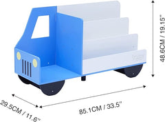 Kiddies Kingdom Truck wooden display bookshelf Organisers For Ages 3 and Above