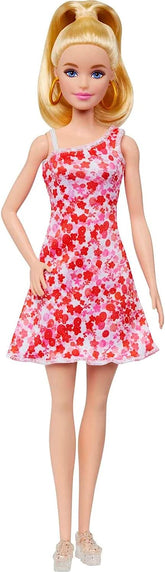 Barbie Fashionistas Doll with Blond Ponytail And Floral Dress #205 for Kids Ages 3+ (HJT02)