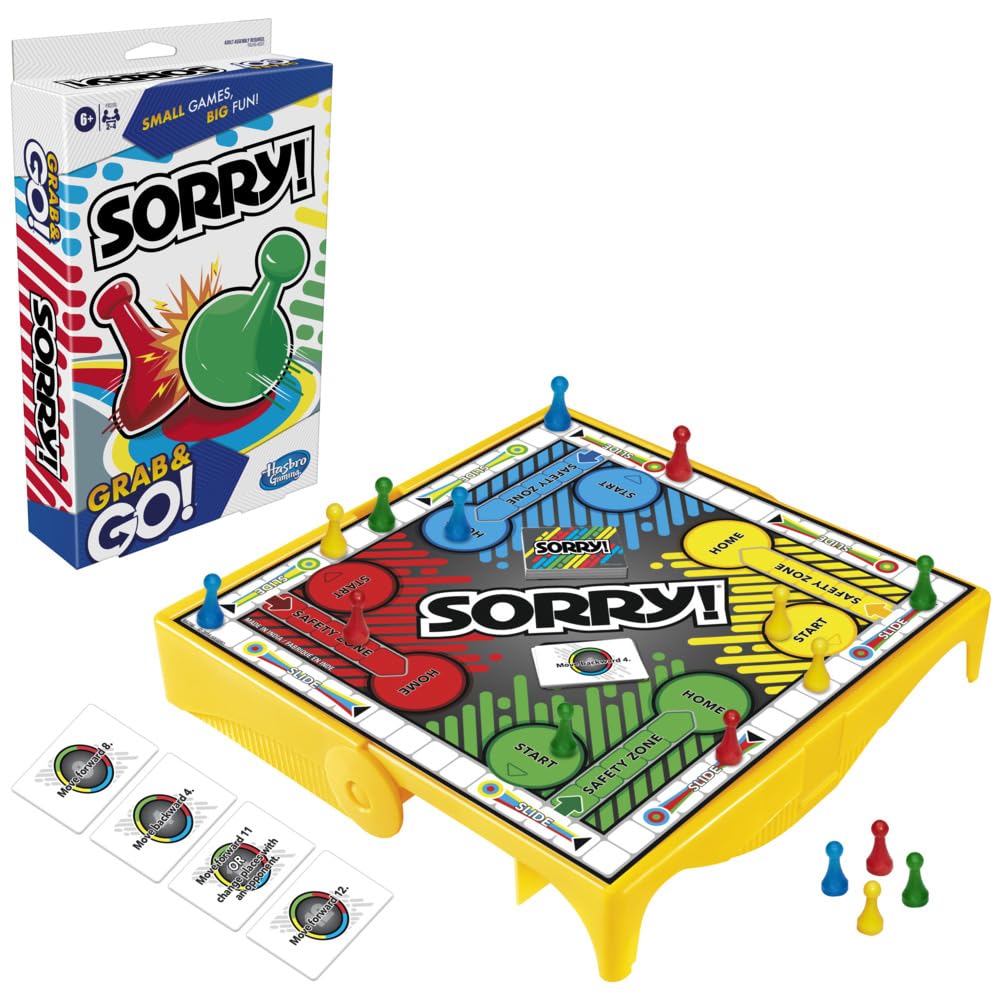 Hasbro Gaming Sorry Grab & Go For Kids Ages 6 And Up