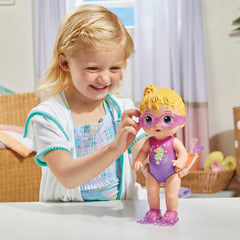 Baby Alive Sunny Swimmer Blonde Hair 10-Inch Water Baby Dolls for 3 Year Old Girls and Boys and Up