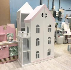Kiddies Kingdom Wooden Dollhouse Playset Imaginative Play For Ages 5 and Above