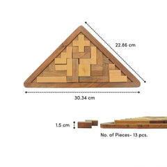 Mittimate Wooden Triangle Pentomino Puzzle – Brain-Boosting Game for Kids | Fun, Learning & Mind Development