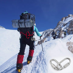 REZNOR Oval Shape Stainless Steel Screw Link Snap Hook Carabiner Swing Hook, Pack of 2