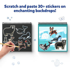 Skillmatics Magical Scratch Art Book - Animals DIY Activity & Stickers Craft Kits for Ages 3 to 8 Years