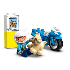 LEGO DUPLO Police Motorcycle with Police Figurine Building Kit for Ages 2+