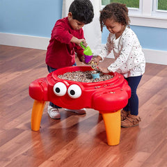 Step2 Crabbie Sand Table for Toddlers - Durable Outdoor Kids Activity Game Sandbox Toys with Lid and Accessory Set