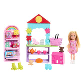 Barbie Chelsea Can Be Toy Store Playset with Small Blonde Doll, Counter & Display Furniture & 15 Accessories for Kids Ages 3+