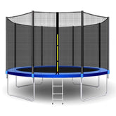 REZNOR 12 Feet Trampoline with Enclosure Safety Net & Jumping Pad for Children Kids & Adults, Multicolor