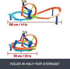 Hot Wheels Rapid Launch & Loop Playset With 1:64 Scale Die-Cast Toy Car, Crash & Track Set for Kids Ages 3 Years & Up