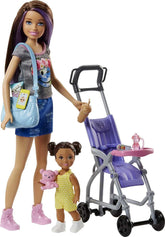 Barbie Skipper Babysitters Playset With Skipper Babysitter Brunette Doll, Stroller, Baby Doll & 5 Accessories For Kids Ages 3 Year & Up