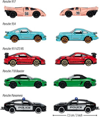 Majorette Porsche Edition 5 Car Giftpack Die-Cast Vehicle For Kids & Collectors Ages 3 And Up
