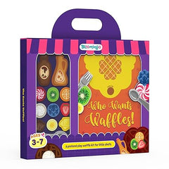 Bloomingo Pretend Play Kit - Who Wants Waffles!: Waffle Making Set for Kids;Set Up Your Waffle Cart