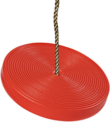 REZNOR Plastic Round Disc Hanging Tree Rope Swing for Kids Children Outdoor Indoor Play Activity, Red