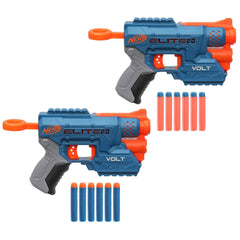 Nerf Elite 2.0 Volt SD-1 Blaster 2-Pack Includes 2 Blasters and 12 Elite Darts with Light Beam Targeting & Dart Storage for Kids Ages 8+