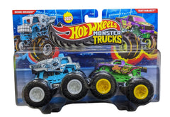 Hot Wheels Monster Trucks 1:64 Scale Demolition Doubles 2 Pack Collection, Bionic Bruiser Vs Test Subject