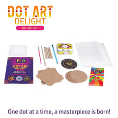 FLO Toys Dot Art Delight Craft Activity Box, Diy Hobby Craft Tools Kit For Kids Ages 8+