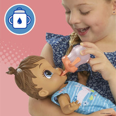 Baby Alive Baby Gotta Bounce Bunny Outfit Brown Hair Doll with 25+ SFX and Giggles, Drinks and Wets for Kids Ages 3 Years and Up