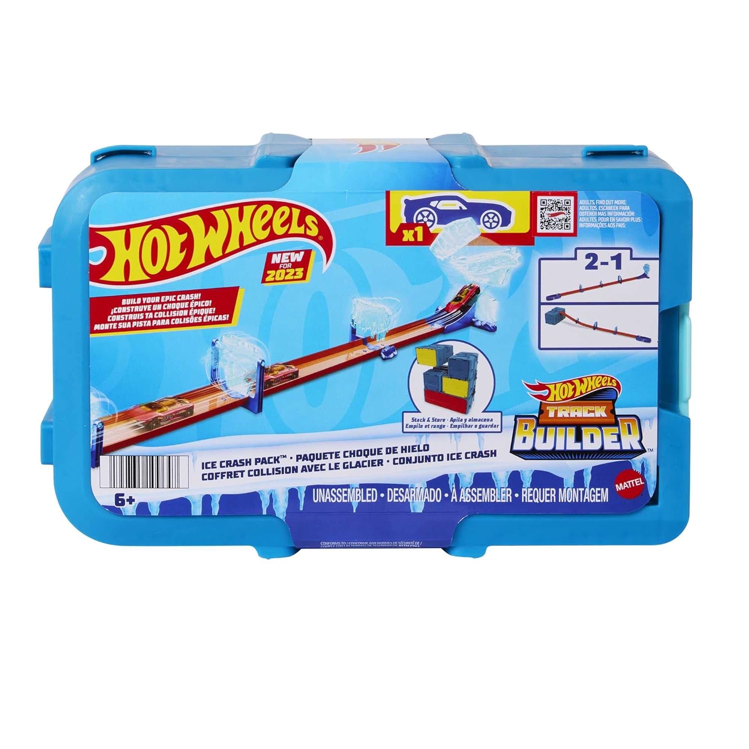 Hot Wheels Ice-themed Track Building Set with Track Set And 1 Hot Wheels Car for Ages 4+
