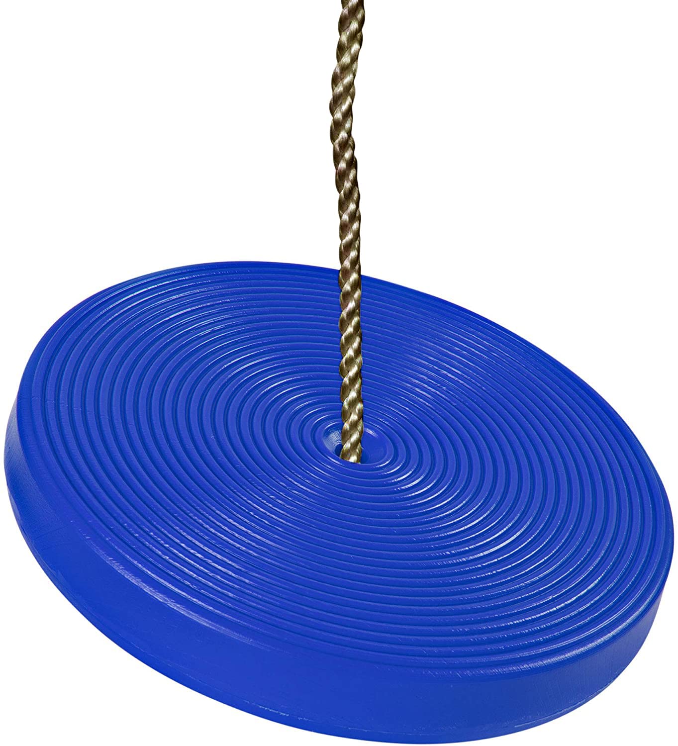 REZNOR Plastic Round Disc Hanging Tree Rope Swing for Kids Children Outdoor Indoor Play Activity, Blue