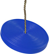 REZNOR Plastic Round Disc Hanging Tree Rope Swing for Kids Children Outdoor Indoor Play Activity, Blue