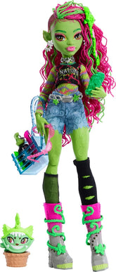 Monster High Venus Mcflytrap Fashion Doll With Pet Chewlian And Accessories For Ages 4+