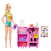 Barbie Blonde Hair Marine Biologist Doll & Mobile Lab Playset with 10+ Pieces Accessories, Case Opens for Storage & Travel for Kids Ages 3 and Up