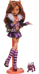 Monster High 10.5 inch Clawdeen Wolf Reproduction Doll Wearing Original Fashion & Shoes, with Pet, Doll Stand & Accessories Gift for Ages 6+