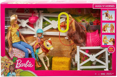 Barbie Hugs 'n' Horses With & Chelsea Dolls, Blonde Doll Playset For Kids Ages 3+