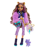 Monster High Clawdeen Wolf Doll with Pet Dog Crescent and Accessories Like Backpack, Planner, Snacks and More for Kids Ages 4+