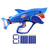 Nerf Junior Wild Sharkfire, Easy Play Dart Blaster, 8 Nerf Elite Darts, Nerf Blaster Shark Toys for 6 Year Old Boys & Girls, Outdoor Toys