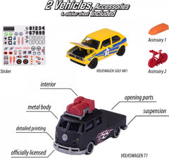 Majorette Volkswagen The Originals 2 Pieces Set - Design & Style May Vary, Only 1 Pack Included