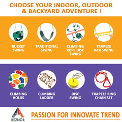 REZNOR Flexible High Back Full Bucket Seat for Ages 1-3, Baby Infant Swing Outdoor/Indoor, Green