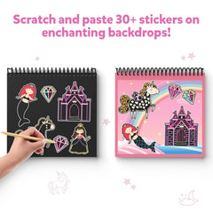 Skillmatics Magical Scratch Art Book - Unicorns & Princesses DIY Activity & Stickers Craft Kits for Ages 3 to 8 Years