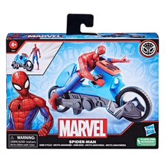 Marvel Spider-Man Web Cycle with 6-Inch-Scale Collectible Spider-Man Action Figure Set for Kids Ages 4 Years and Up