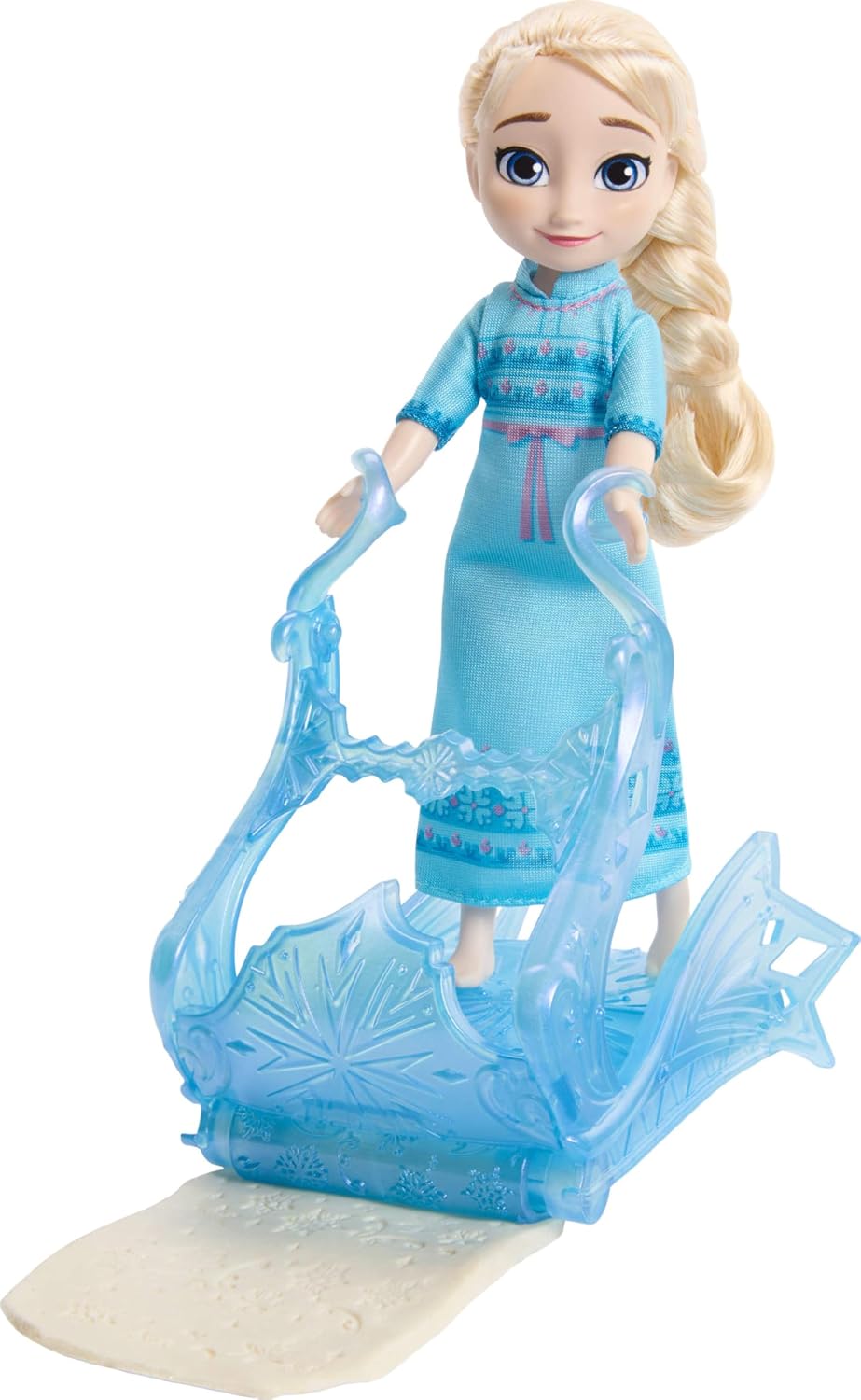 Disney Frozen 5.5 inch Young Elsa Doll in Nightgown Fashion with Dough, Olaf Mold, Ice Sled & Snow Hill Accessories, Inspired by Movie