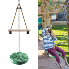 REZNOR 7FT Height Adjustable Gym Monkey Disc Bars Swing for Kids Tree Swing for Backyard, Green