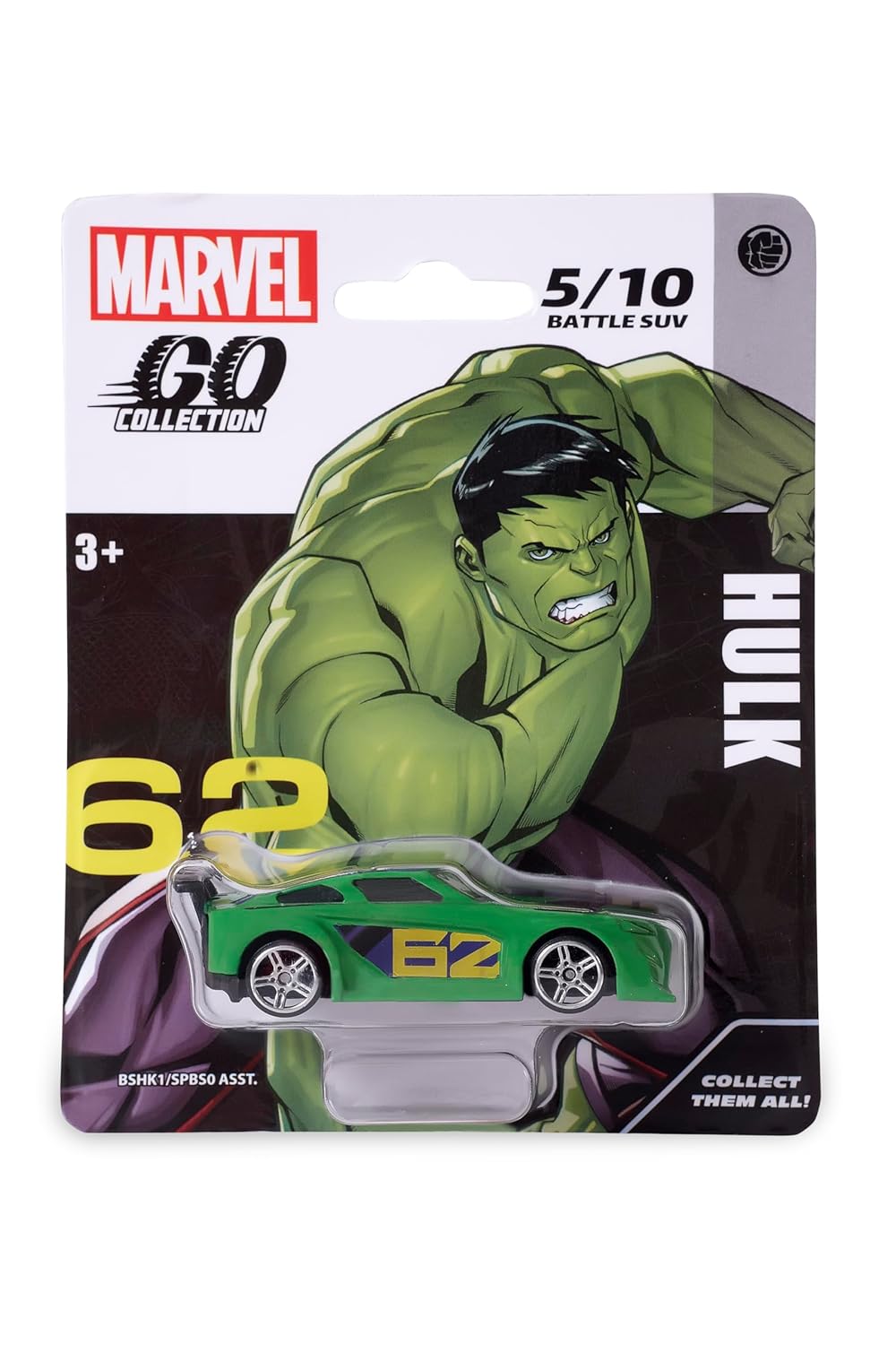Marvel Go 1:64 Diecast Hulk Battle SUV Toy Car For Collection For Ages 3 Years And Up