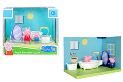 PEPPA PIG and George's Bathroom Themed Preschool Toy, Includes 2 poseable Figures, bathtime Accessories and Scene Cards, for Girls and Boys Ages 3 and Up
