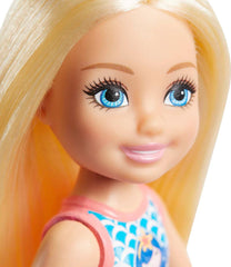 Barbie Chelsea Small Doll With Beach Swimsuit, Mermaid & wave Print, Blonde Hair & Blue Eyes For Kids Ages 3+