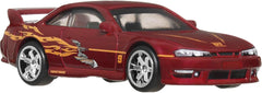 Hot Wheels Premium Car Fast & Furious Nissan 240SX (S14), 1:64 Scale Die-Cast Car for Collectors Inspired by Fast & Furious Movie