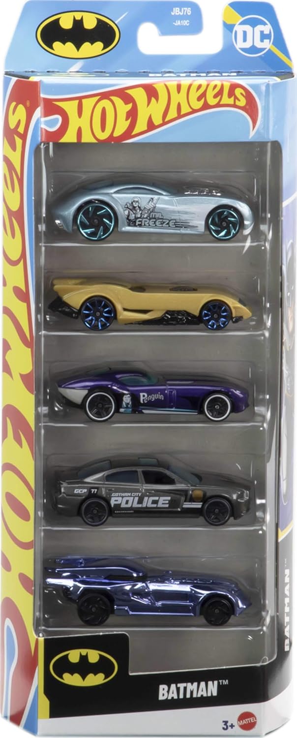 Hot Wheels 5 Car Gift Pack - Batman 2025 Pack Of 5 For Kids & Collectors