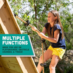 REZNOR 6.5ft Climbing Rope with 5 Plastic Knots Ideal for Tree Houses and Climbing Frames, Green